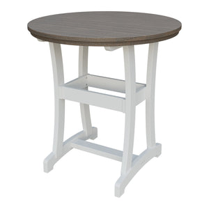 Amish Legacy 42" Round Outdoor Bar Table in Brazilian Walnut & White