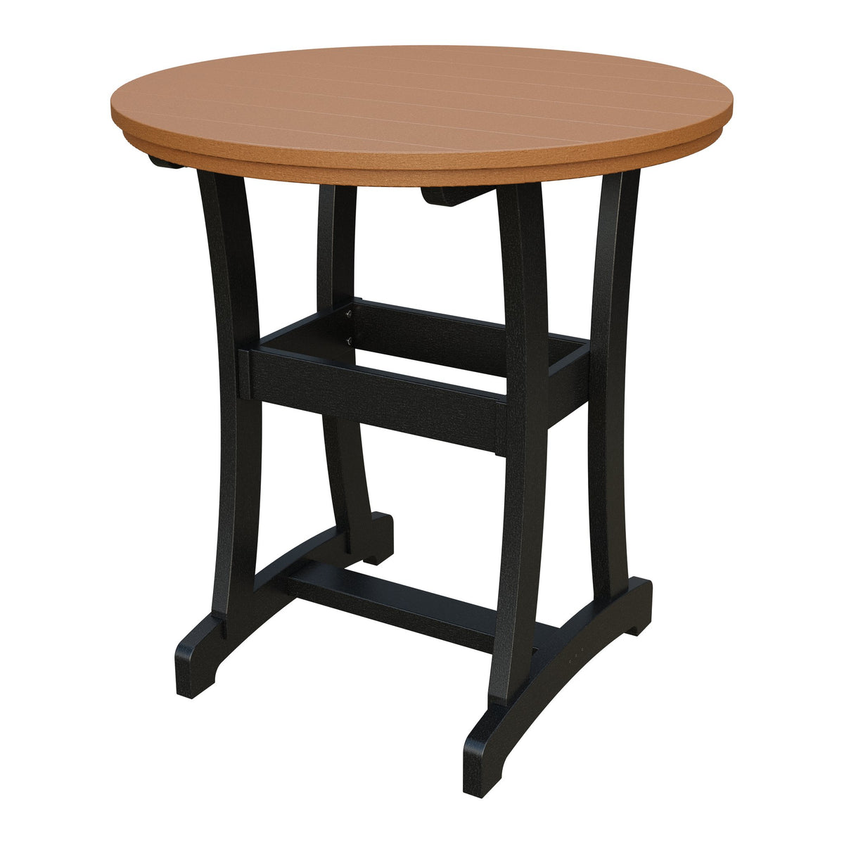Amish Legacy 42" Round Outdoor Bar Table in Cedar & Black