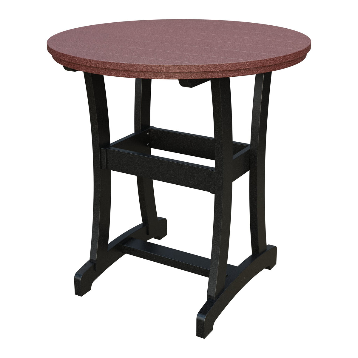 Amish Legacy 42" Round Outdoor Bar Table in Cherrywood & Black
