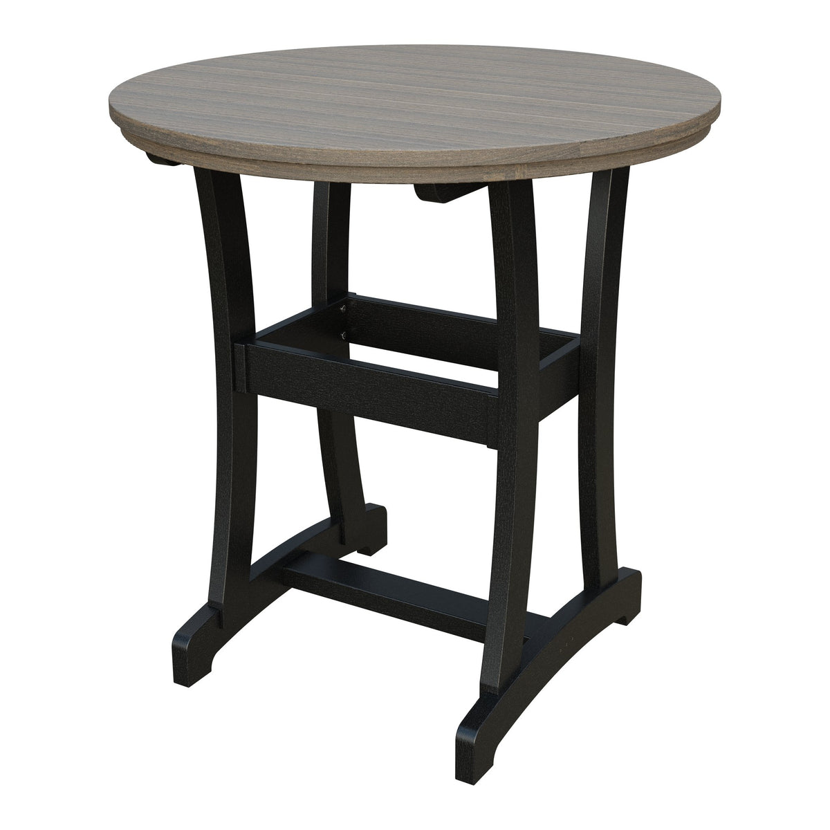 Amish Legacy 42" Round Outdoor Bar Table in Coastal Gray & Black