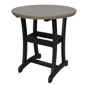 Amish Legacy 42" Round Outdoor Bar Table in Coastal Gray & Black
