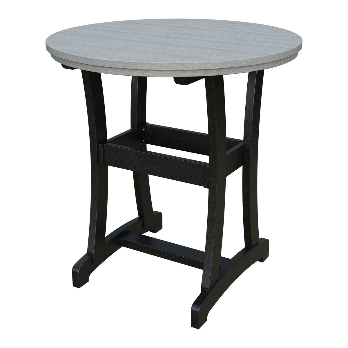 Amish Legacy 42" Round Outdoor Bar Table in Driftwood Gray & Black