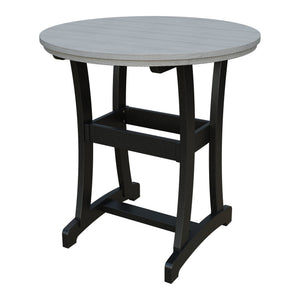 Amish Legacy 42" Round Outdoor Bar Table in Driftwood Gray & Black