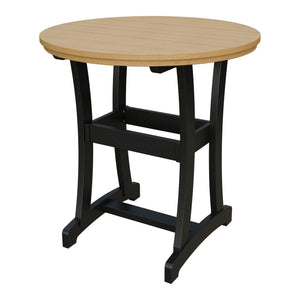 Amish Legacy 42" Round Outdoor Bar Table in Natural Teak & Black