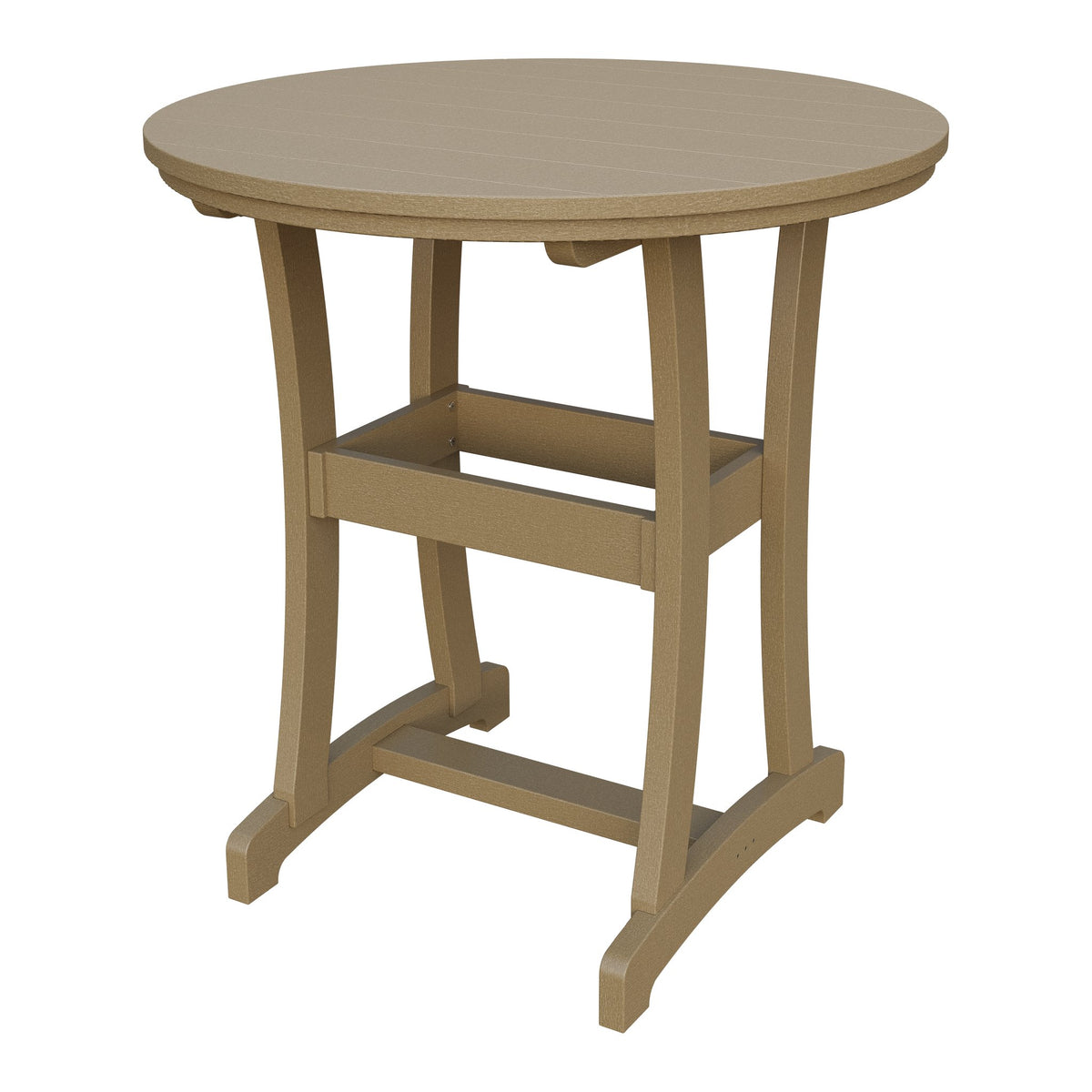 Amish Legacy 42" Round Outdoor Bar Table in Weathered Wood