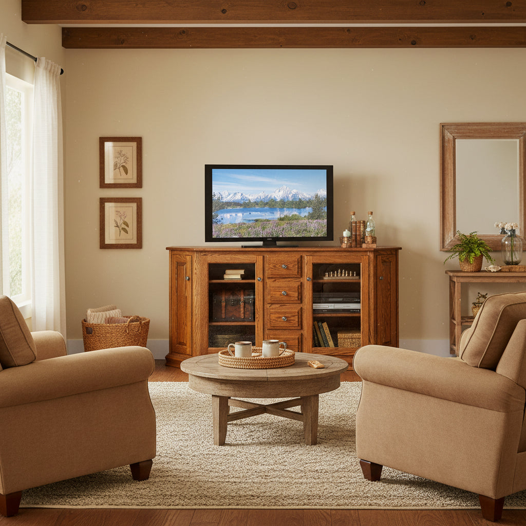 Amish 73" Canted Front Large TV Console