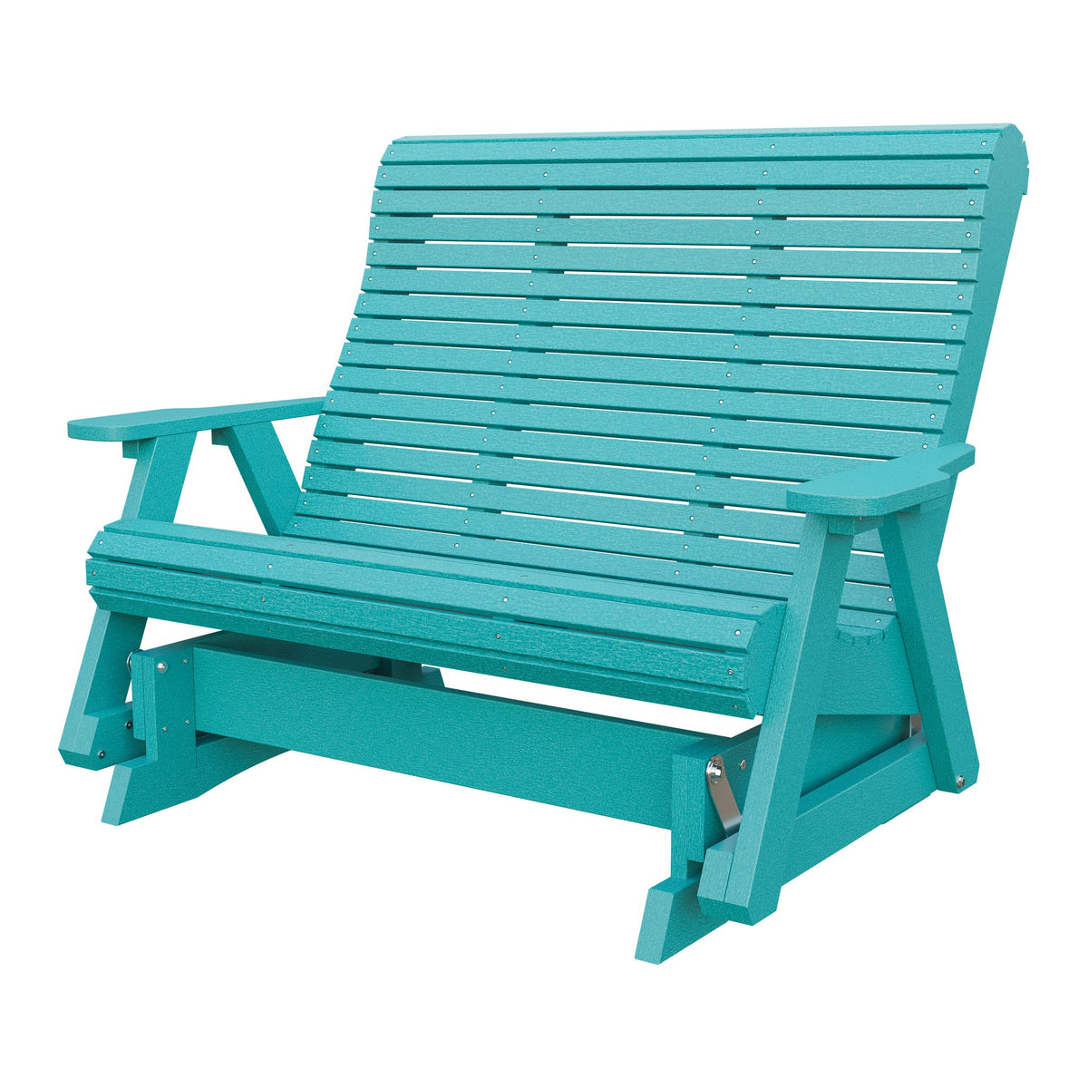 Amish 4' Rollback Poly Glider in Aruba Blue