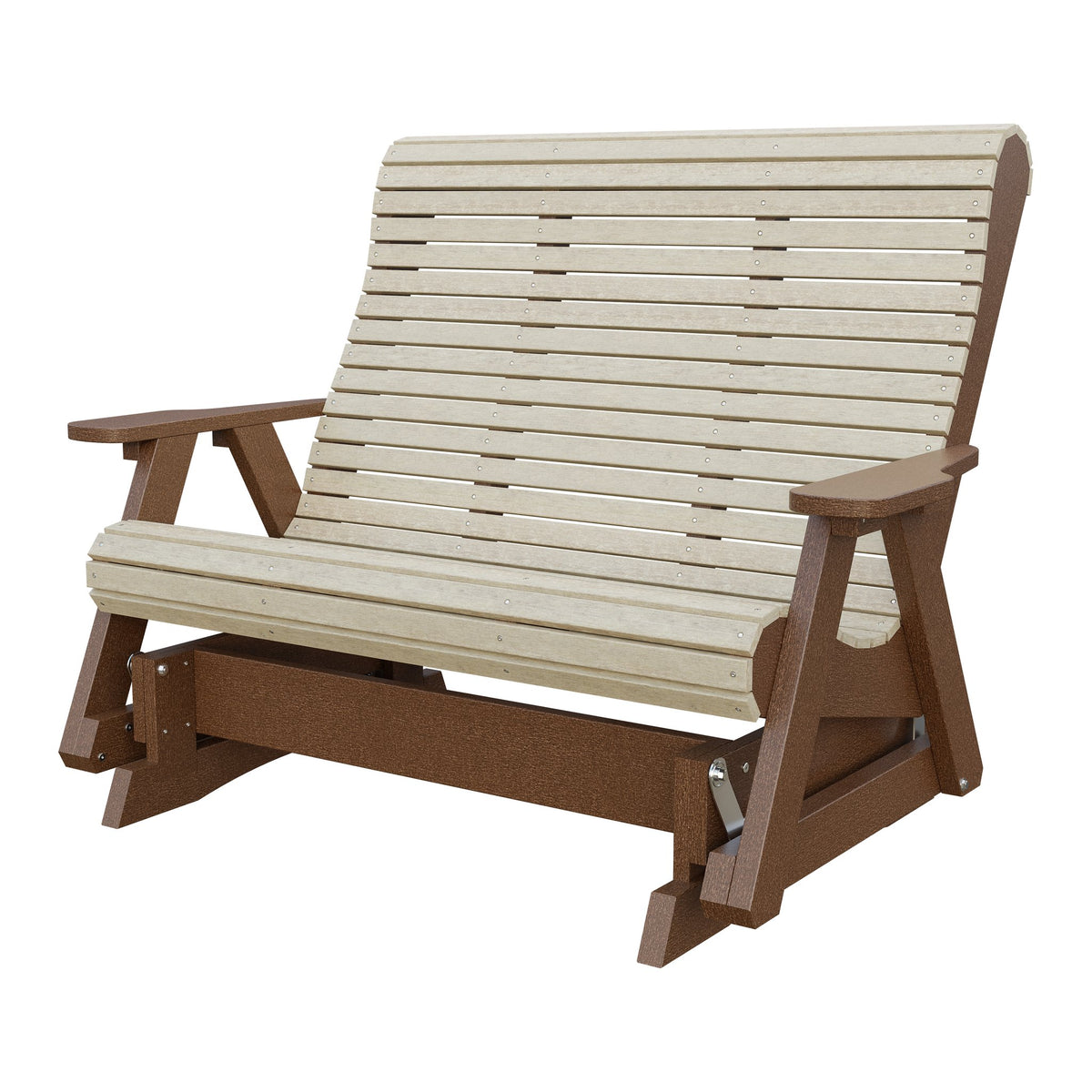 Amish 4' Rollback Poly Glider in Birchwood & Tudor Brown