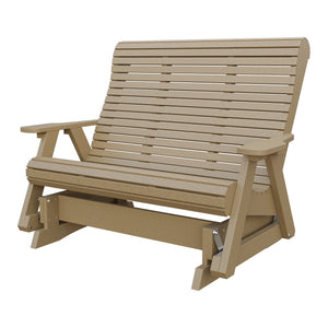 Amish 4' Rollback Poly Glider in Weathered Wood