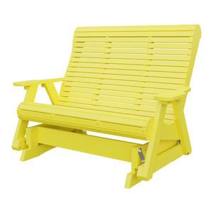 Amish 4' Rollback Poly Glider in Lemon Yellow