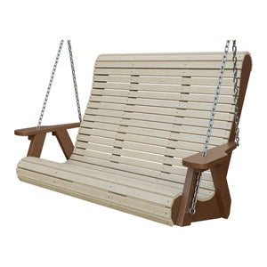 Amish 4' Rollback Poly Hanging Swing in Birchwood & Tudor Brown