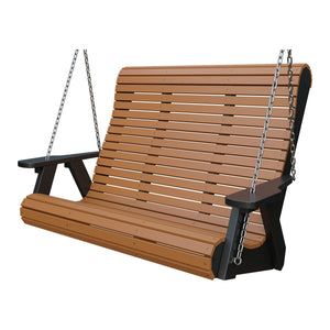 Amish 4' Rollback Poly Hanging Swing in Cedar & Black