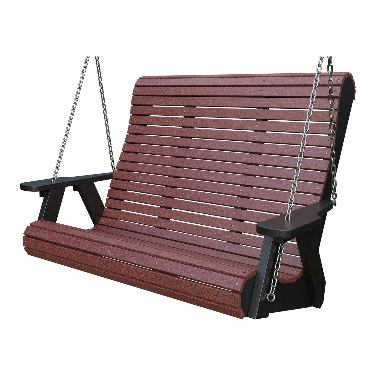 Amish 4' Rollback Poly Hanging Swing in Cherrywood & Black