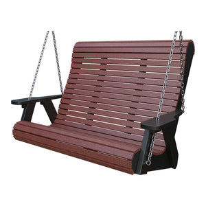 Amish 4' Rollback Poly Hanging Swing in Cherrywood & Black