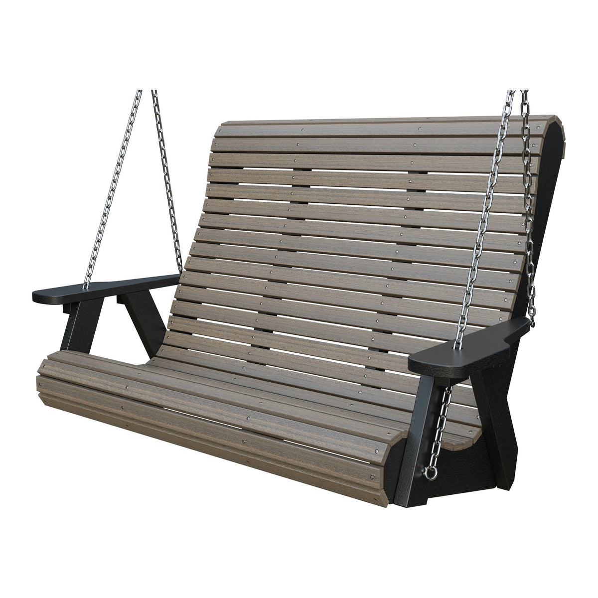 Amish 4' Rollback Poly Hanging Swing in Coastal Gray & Black