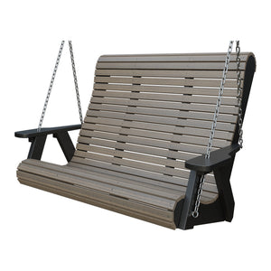 Amish 4' Rollback Poly Hanging Swing in Coastal Gray & Black