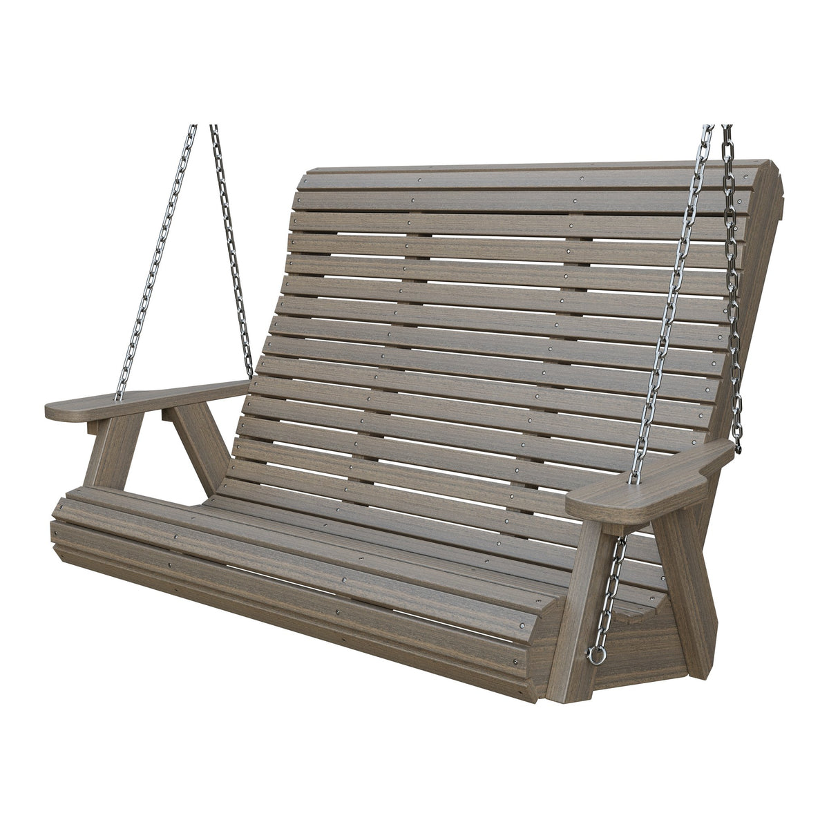 Amish 4' Rollback Poly Hanging Swing in Coastal Gray