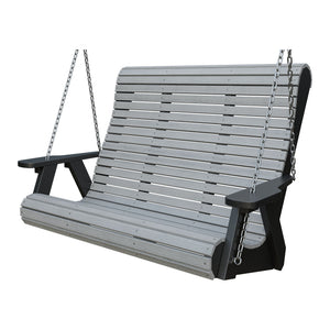 Amish 4' Rollback Poly Hanging Swing in Driftwood Gray & Black