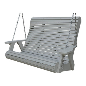 Amish 4' Rollback Poly Hanging Swing in Light Gray