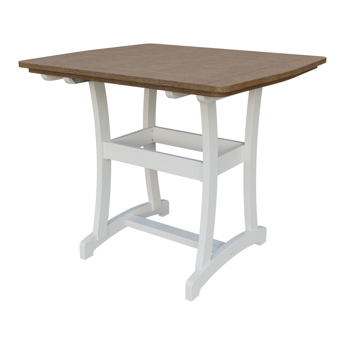 Amish Legacy 4' x 4' Outdoor Bar Table in Antique Mahogany & White