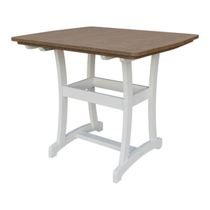 Amish Legacy 4' x 4' Outdoor Bar Table in Antique Mahogany & White