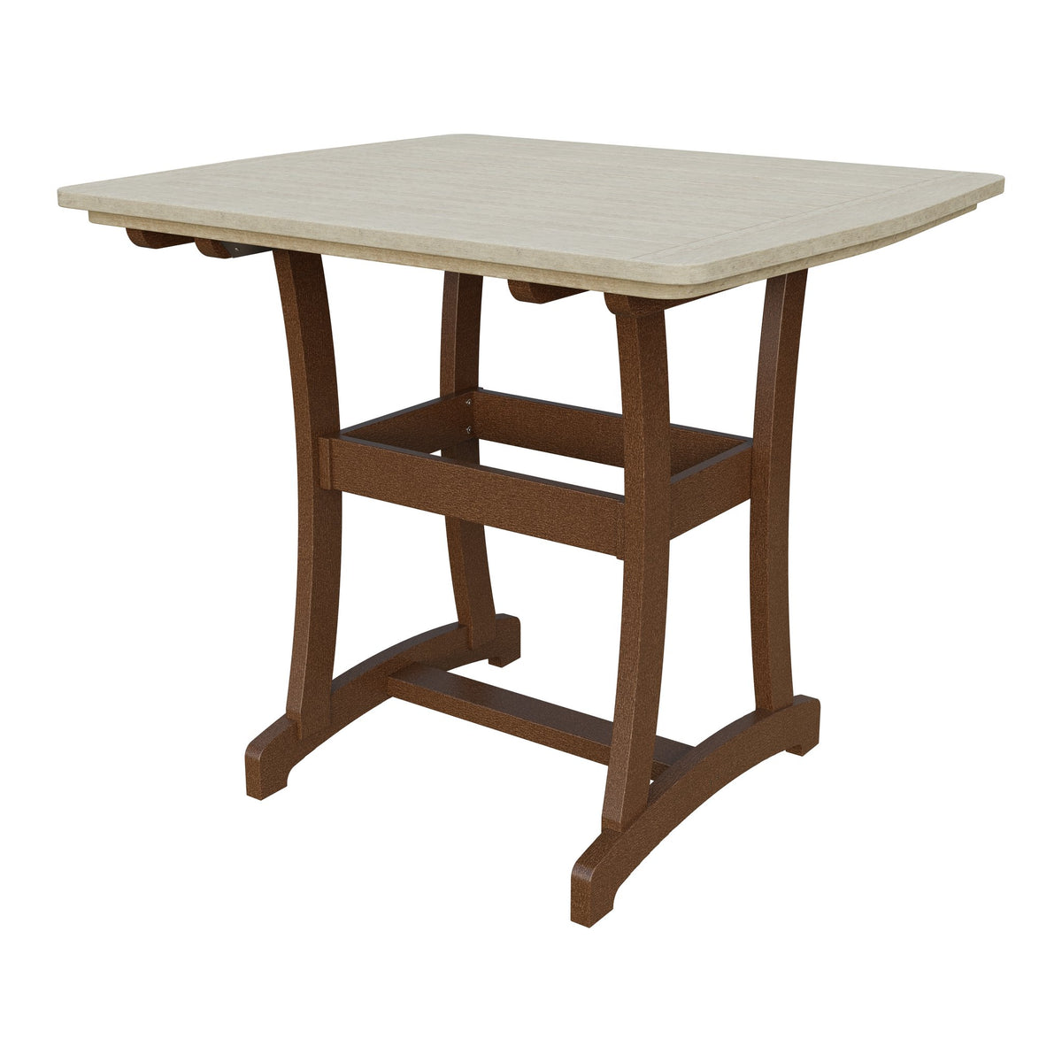 Amish Legacy 4' x 4' Outdoor Bar Table in Birchwood & Tudor Brown