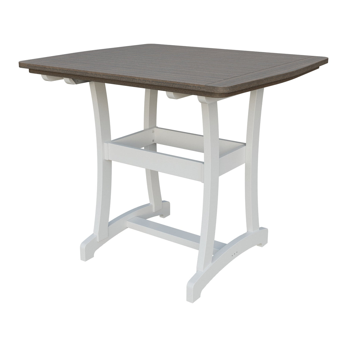 Amish Legacy 4' x 4' Outdoor Bar Table in Brazilian Walnut & White