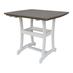 Amish Legacy 4' x 4' Outdoor Bar Table in Brazilian Walnut & White