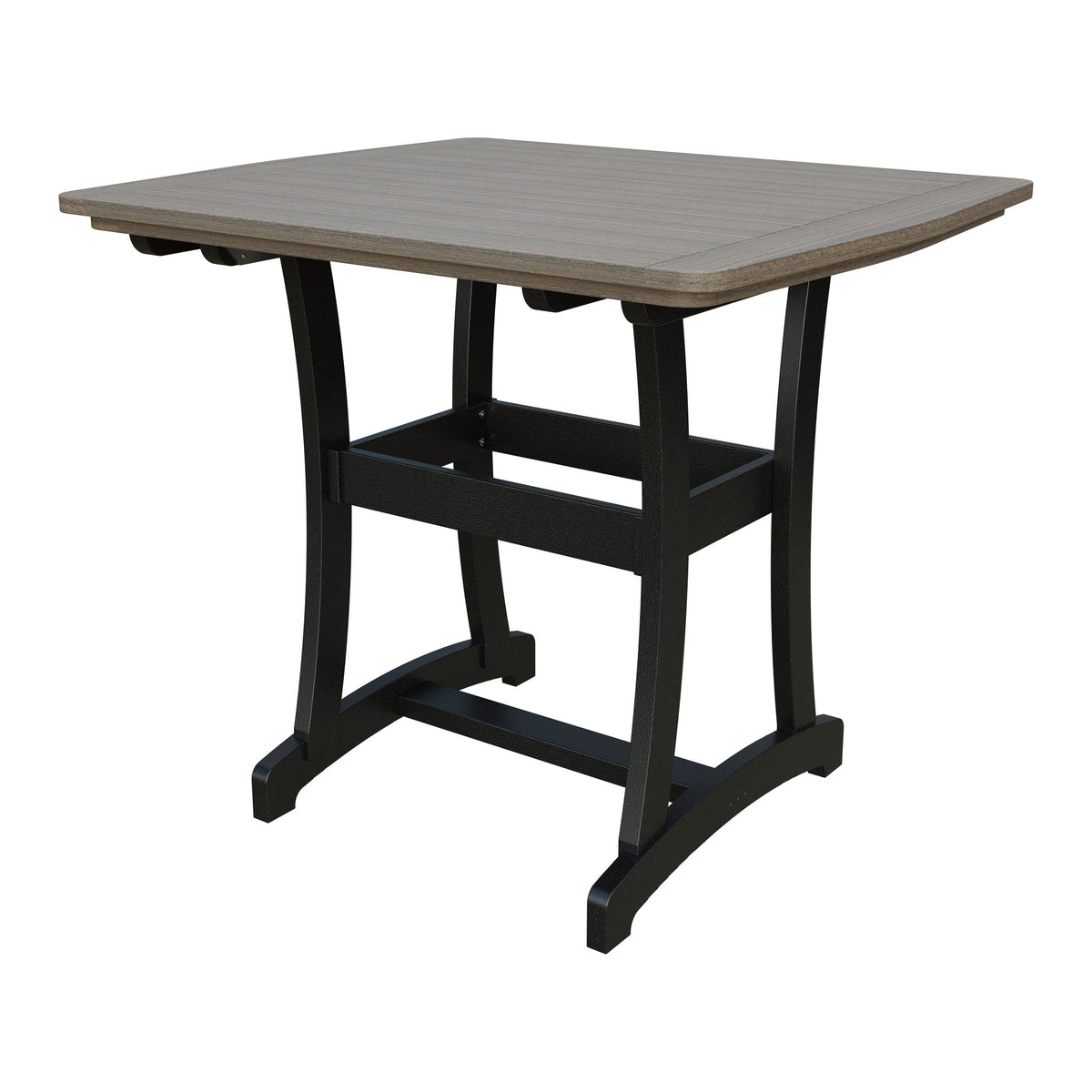 Amish Legacy 4' x 4' Outdoor Bar Table in Coastal Gray & Black