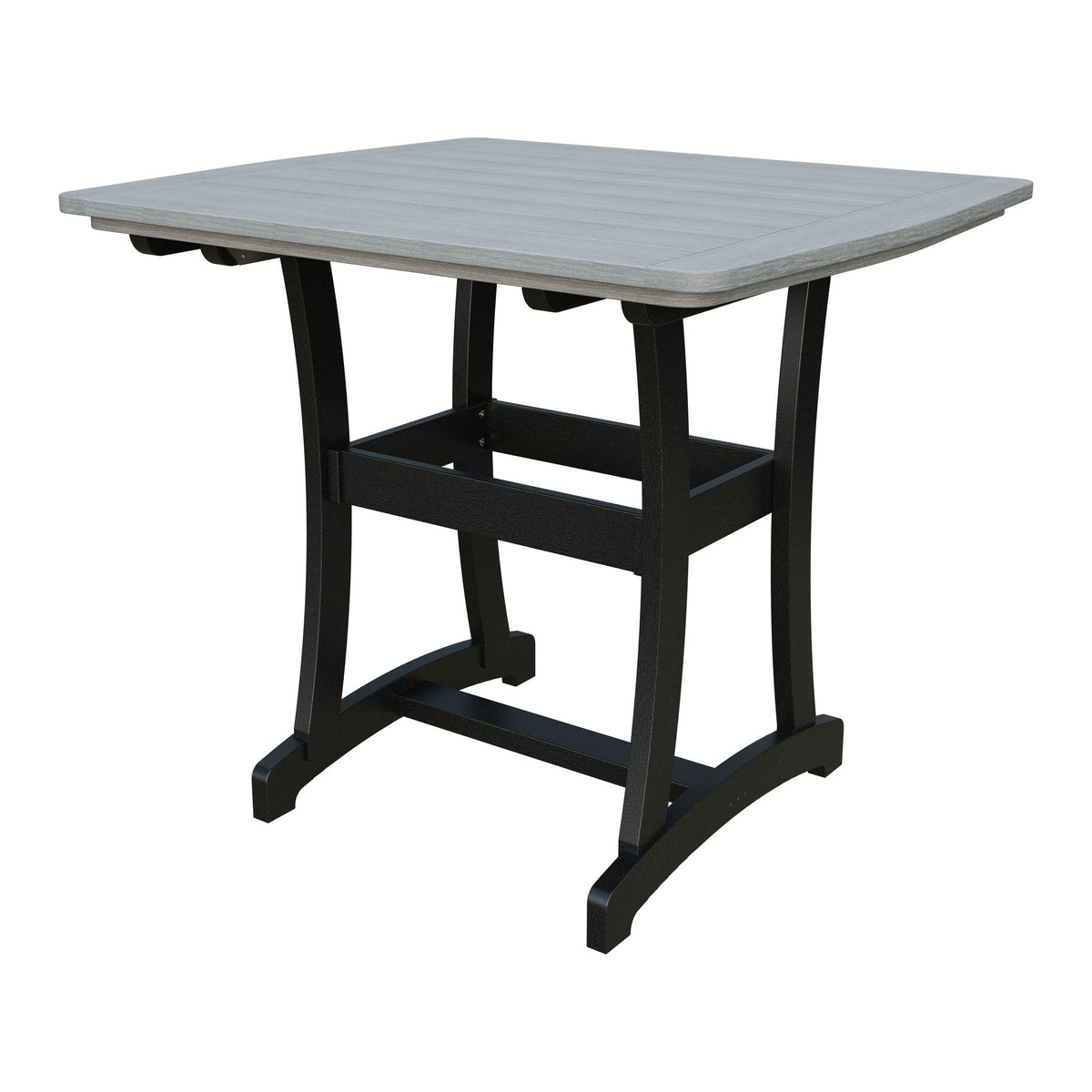 Amish Legacy 4' x 4' Outdoor Bar Table in Driftwood Gray & Black