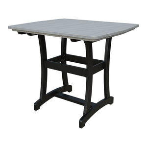 Amish Legacy 4' x 4' Outdoor Bar Table in Driftwood Gray & Black