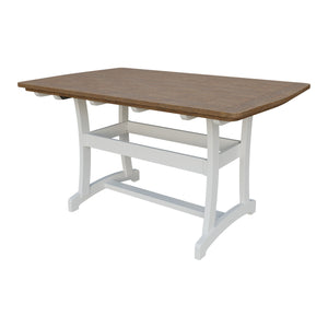 Amish Legacy 4' x 6' Outdoor Counter Table in Antique Mahogany & White
