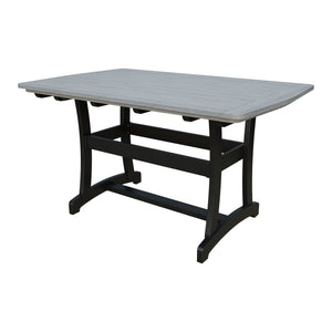 Amish Legacy 4' x 6' Outdoor Counter Table in Driftwood Gray & Black