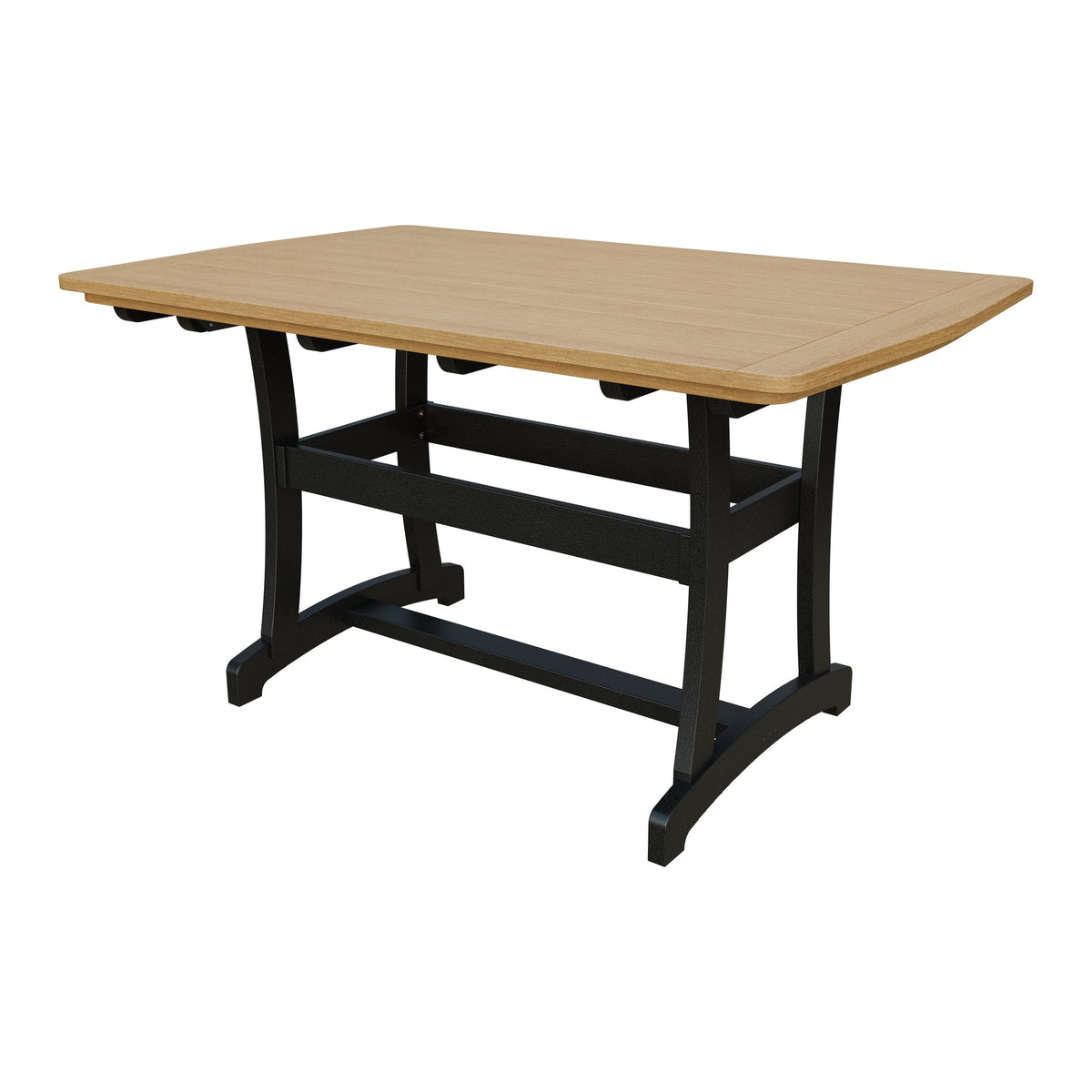 Amish Legacy 4' x 6' Outdoor Counter Table in Natural Teak & Black