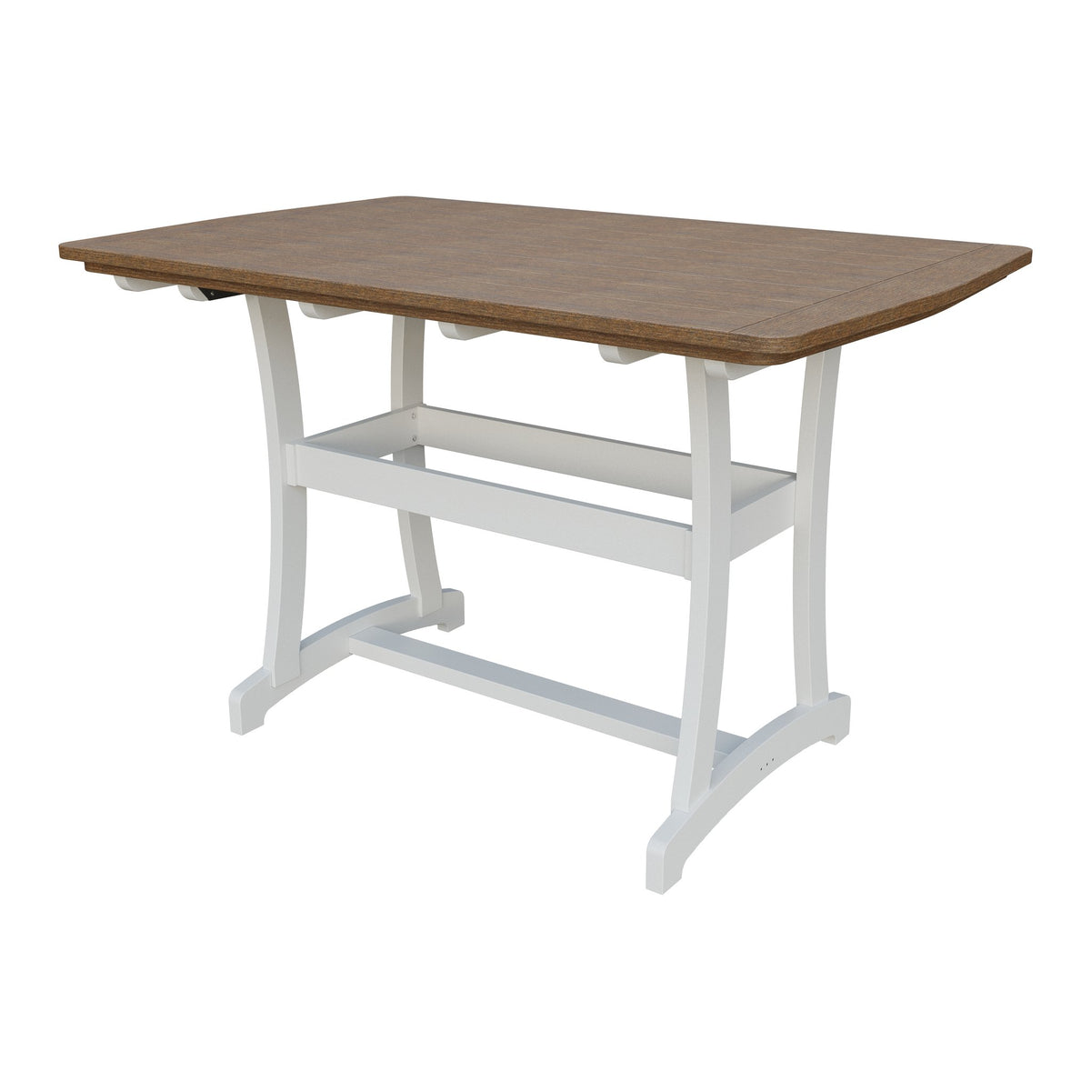 Amish Legacy 4' x 6' Outdoor Bar Table in Antique Mahogany & White