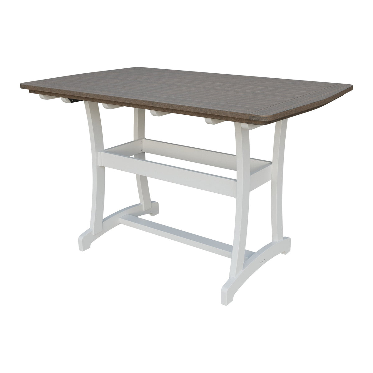 Amish Legacy 4' x 6' Outdoor Bar Table in Brazilian Walnut & White