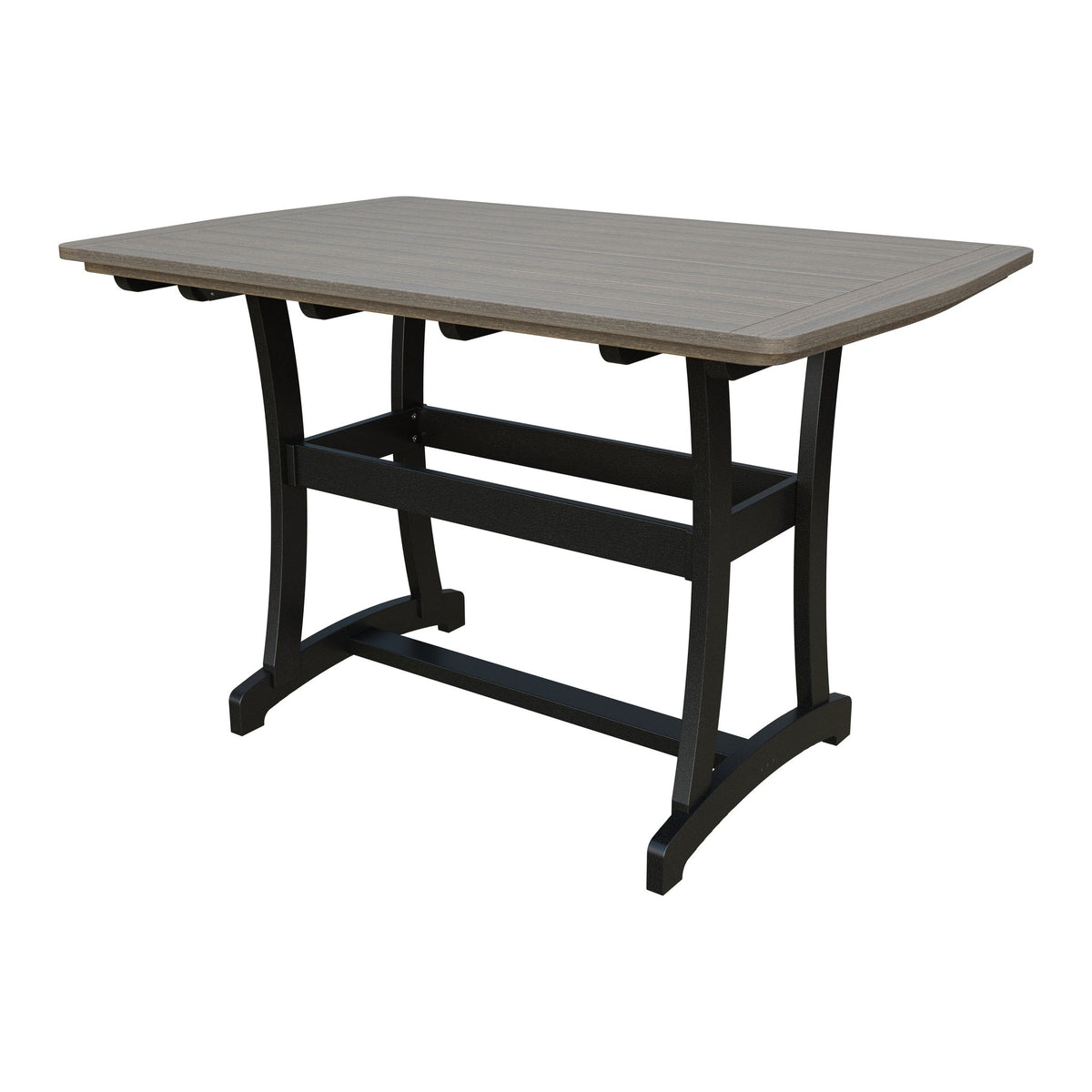 Amish Legacy 4' x 6' Outdoor Bar Table in Coastal Gray & Black