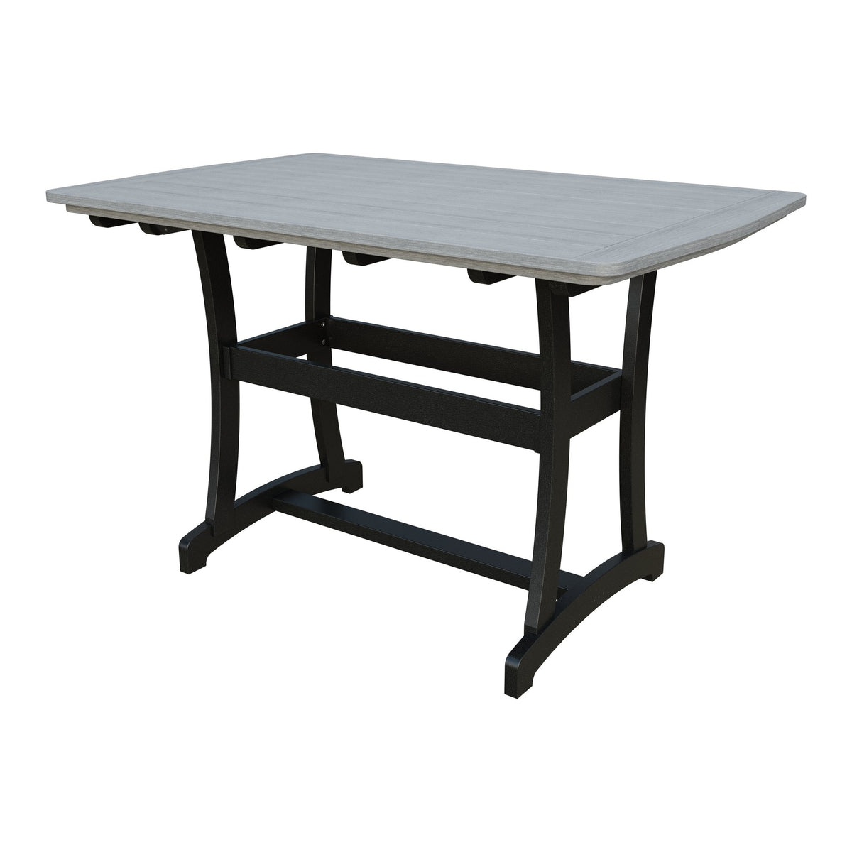 Amish Legacy 4' x 6' Outdoor Bar Table in Driftwood Gray & Black
