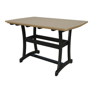 Amish Legacy 4' x 6' Outdoor Bar Table in Weathered Wood & Black