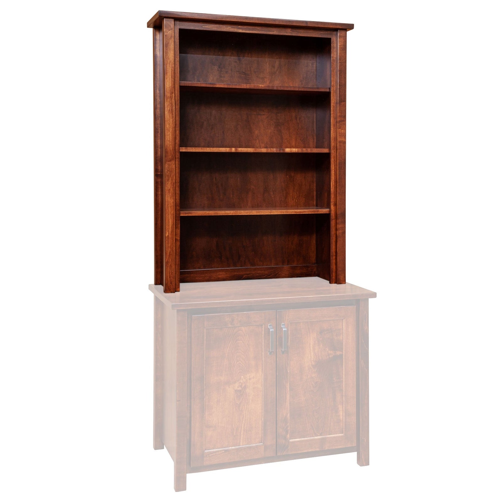 Amish Lewisburg Shaker Solid Wood Printer Cabinet with Bookcase Hutch