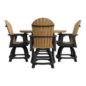 Amish Legacy 54" Round Counter Set: Table & 4 Swivel Chairs