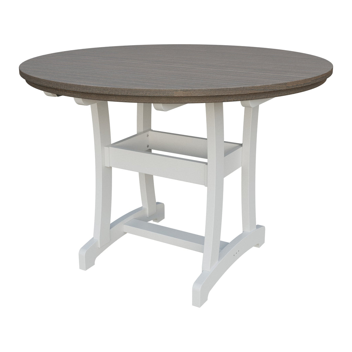 Amish Legacy 54" Round Outdoor Counter Table in Brazilian Walnut & White
