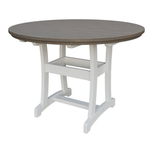 Amish Legacy 54" Round Outdoor Counter Table in Brazilian Walnut & White
