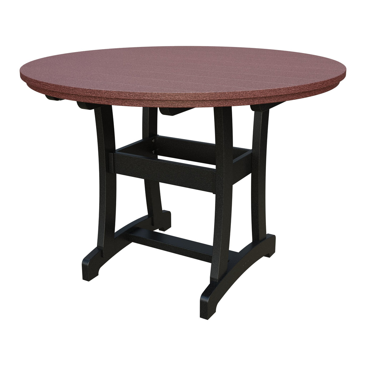 Amish Legacy 54" Round Outdoor Counter Table in Cherrywood & Black