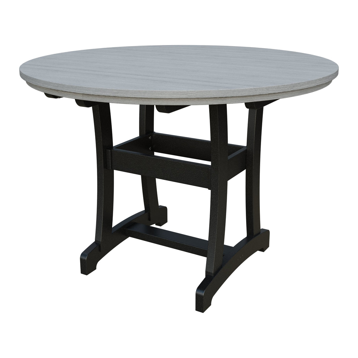 Amish Legacy 54" Round Outdoor Counter Table in Driftwood Gray & Black