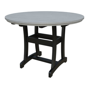 Amish Legacy 54" Round Outdoor Counter Table in Driftwood Gray & Black