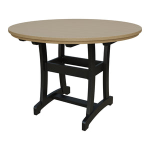 Amish Legacy 54" Round Outdoor Counter Table in Weathered Wood & Black