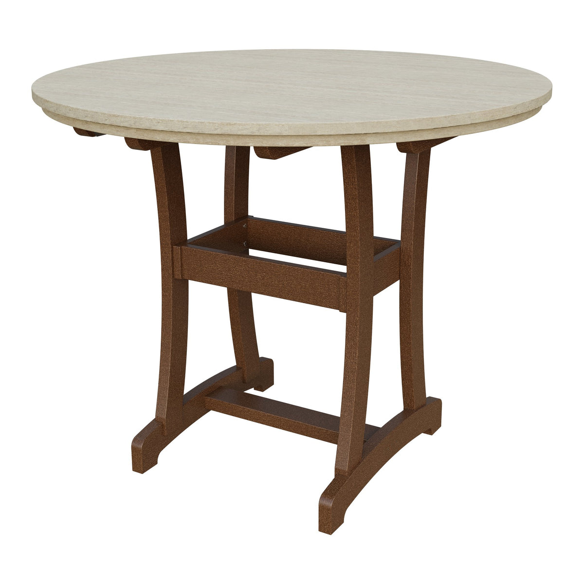 Amish Legacy 54" Round Outdoor Bar Table in Birchwood & Tudor Brown