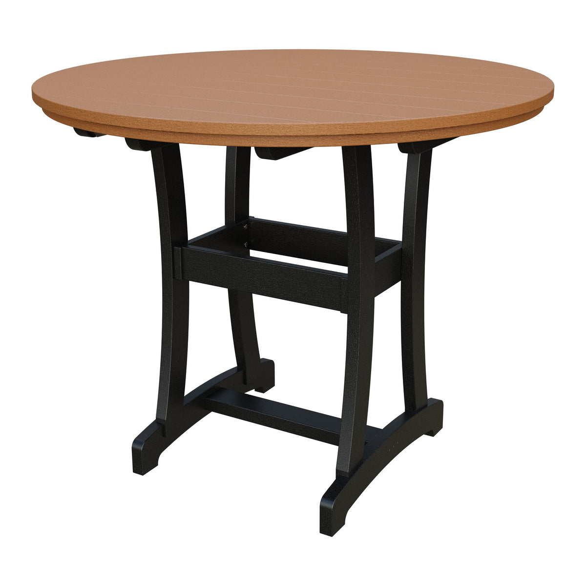 Amish Legacy 54" Round Outdoor Bar Table in Cedar & Black