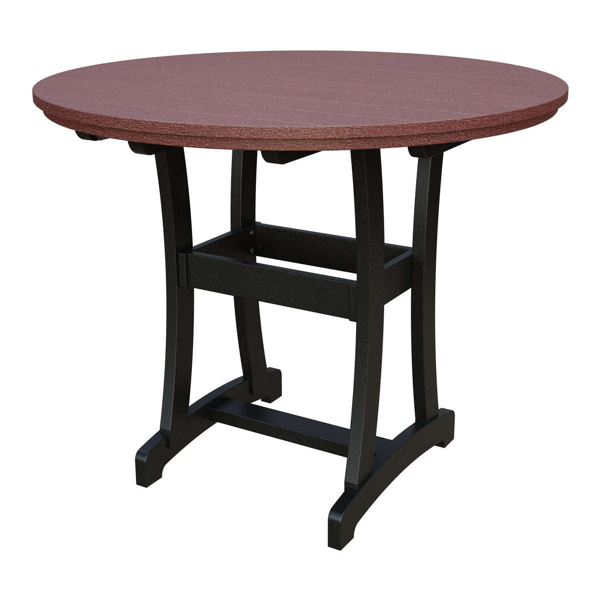 Amish Legacy 54" Round Outdoor Bar Table in Cherrywood & Black